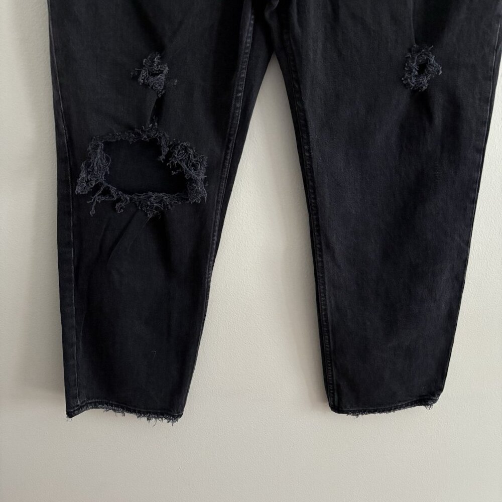 Abercrombie & Fitch Women 29/8XS Black Distressed The Dad High Rise Jeans NWT - Picture 3 of 16